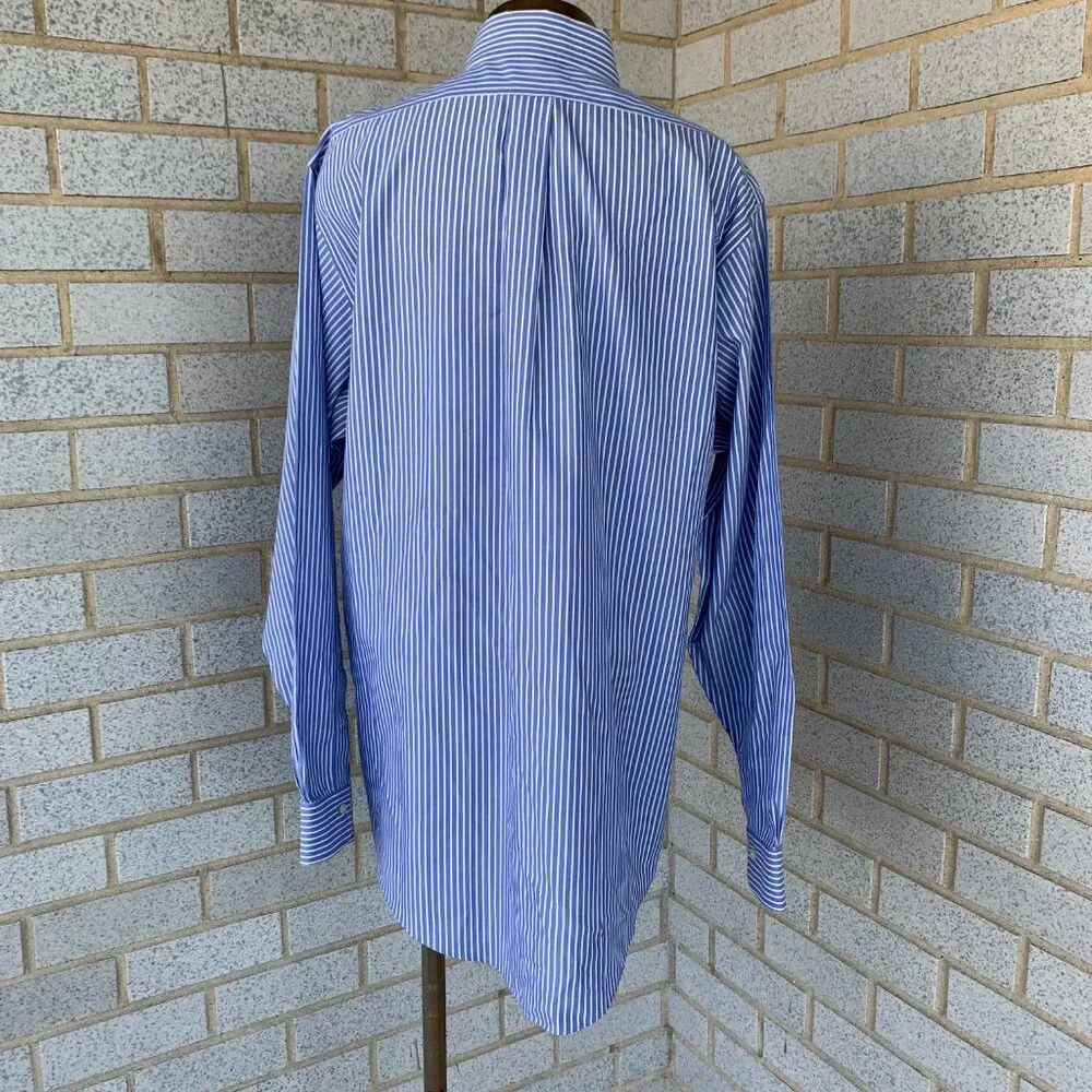 BROOKS BROTHERS MENS STRIPED BUTTON DOWN SHIRT SIZE 16 4/5 NON-IRON ALL COTTON - Picture 4 of 6